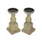 Set of 2 Wooden Pedestal Candle Holders Rustic Centerpiece Home Decor